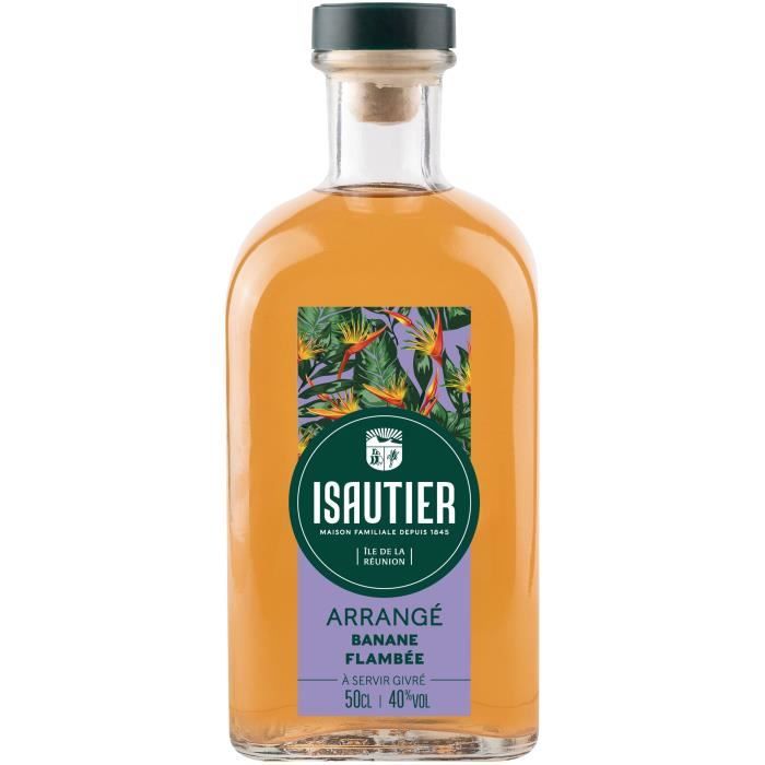 Rhum Isautier - Arrangé Banane Flambée - Rhum arrangé - La Réunion - 40%vol - 50cl