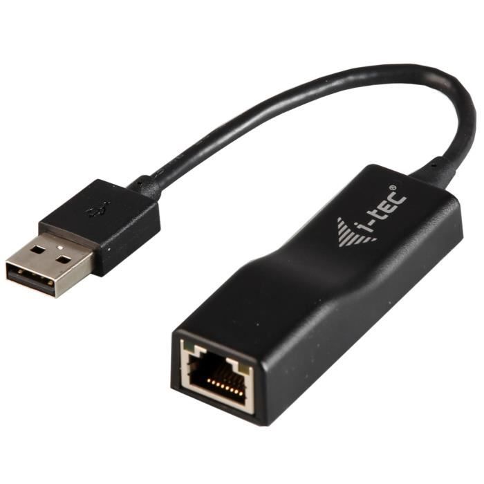 Adaptateur Ethernet - I-TEC - USB vers RJ45 - 100/10 Mbps - USB 2.0 - Noir