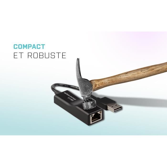 Adaptateur Ethernet - I-TEC - USB vers RJ45 - 100/10 Mbps - USB 2.0 - Noir