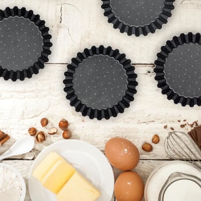 TEFAL Success Lot de 4 mini moules tartelettes 11 cm, Revetement antiadhÈsif, FabriquÈ en France, Tabac J1608102