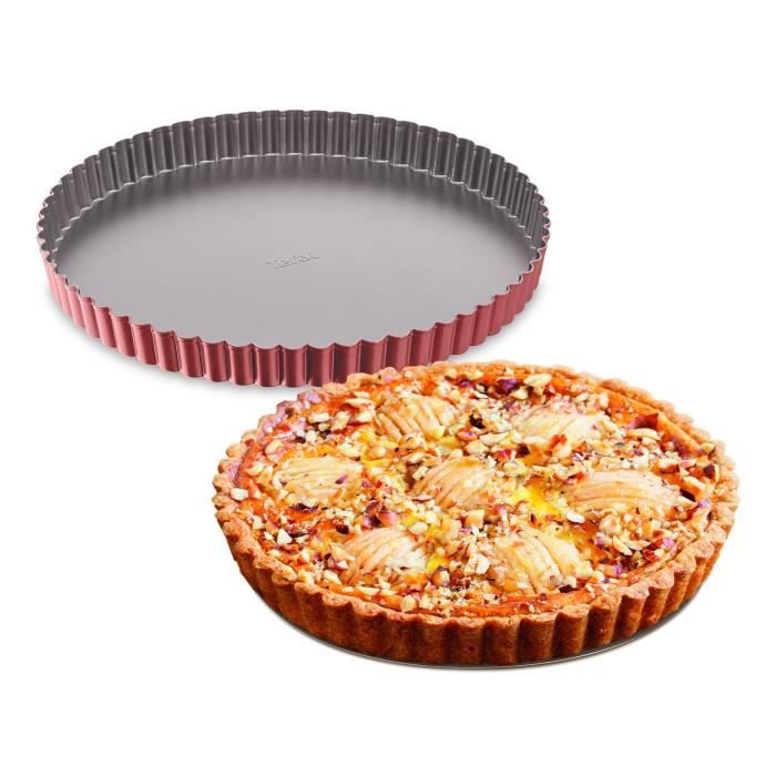 TEFAL Delibake Moule a tarte 28†cm, Revetement antiadhÈsif, Haute qualitÈ, Rouge J1641514