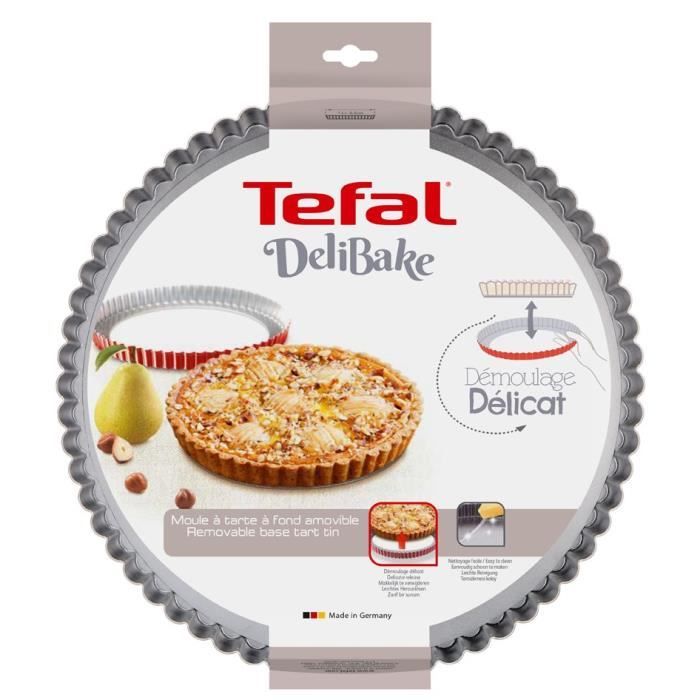 TEFAL Delibake Moule a tarte 28†cm, Revetement antiadhÈsif, Haute qualitÈ, Rouge J1641514