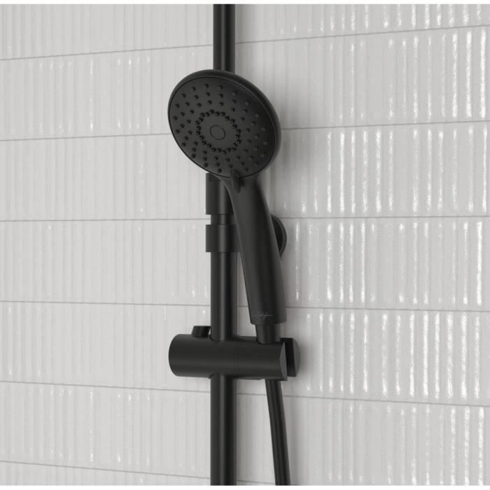 Douchette ronde - JACOB DELAFON - Juliette - Ø 10,5 cm - 3 jets - Anticalcaire - Finition noir mat