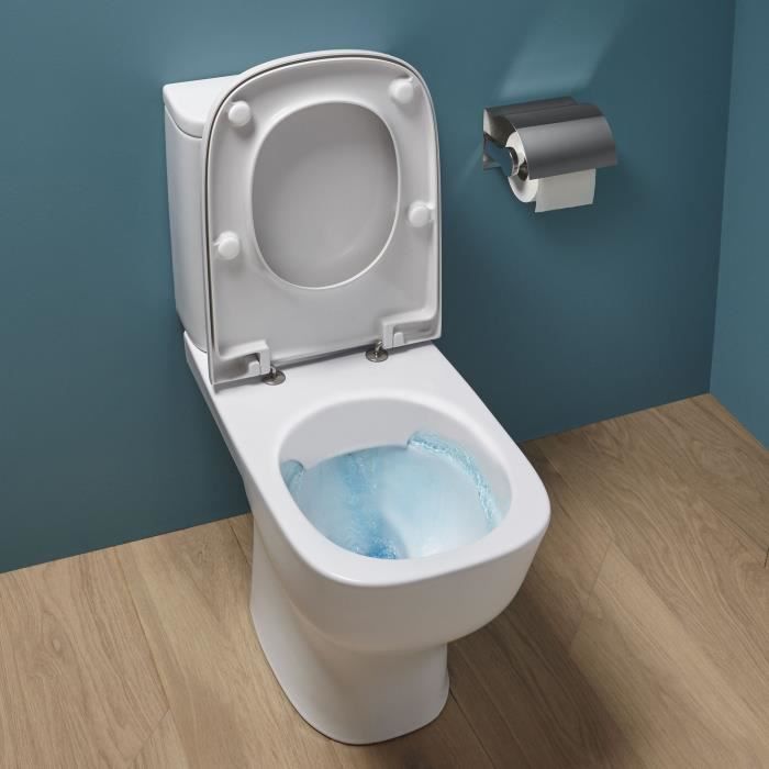 JACOB DELAFON Pack WC au sol sans Bride Struktura E76003-00 3/6L, Blanc