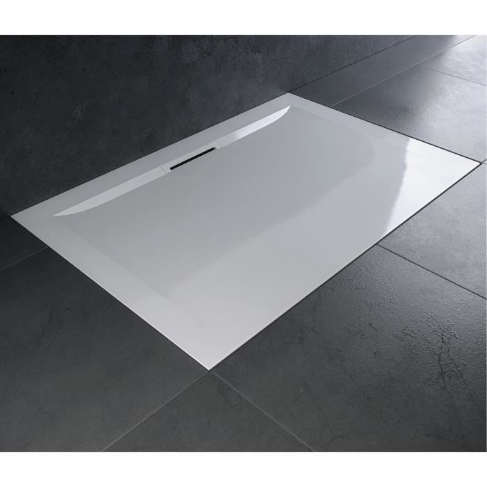 Receveur de douche Flight Pure 140x80 antidérapant - Jacob Delafon - PN24 - Blanc mat - Béton de synthese