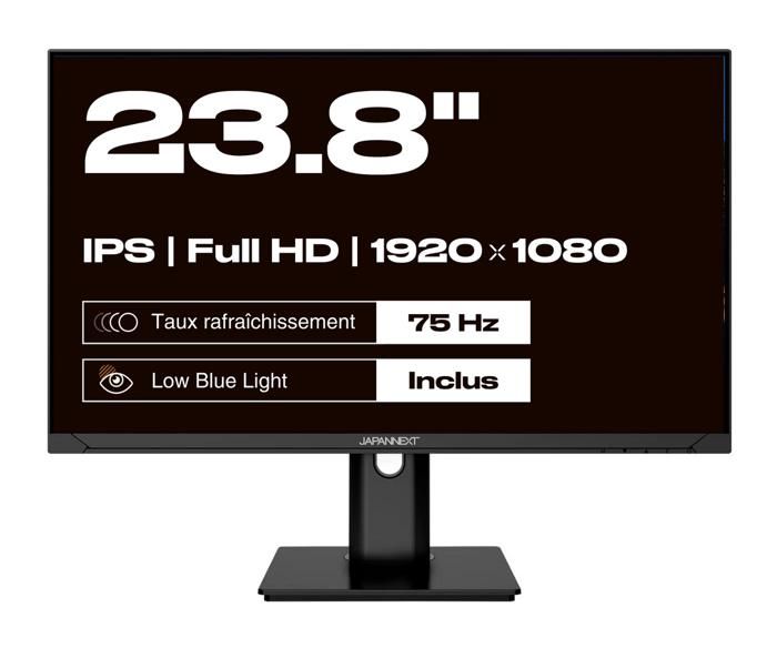 Ecran PC - JAPANNEXT - 23,8 - FHD - 60Hz - Dalle IPS - 14ms - Ajustable en hauteur - JN-IPS2382FHDR-HSP