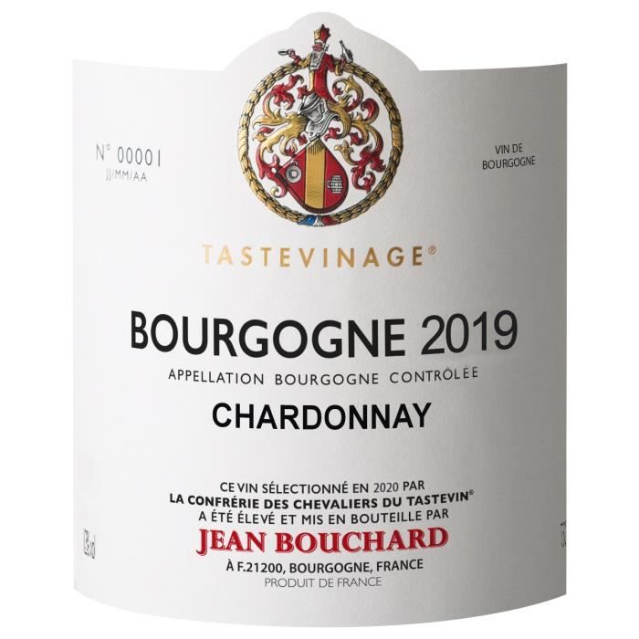 Jean Bouchard 2018 Bourgogne Chardonnay - Vin blanc de Bourgogne - Tastevinage