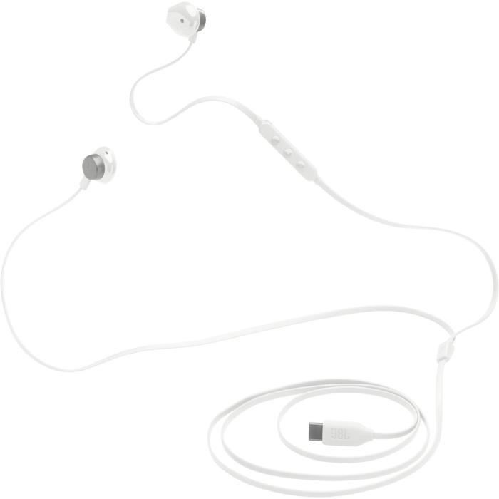 Ecouteurs filaires JBL Tune 305C - USB-C - Prise en charge Hi-Res - Blanc