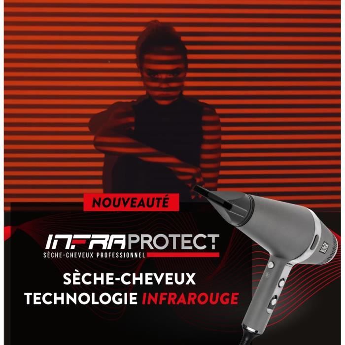Seche-cheveux Professionnel JEAN LOUIS DAVID - Technologie exclusive Infrarouge - RÈglage 2 vitesses - 3 TempÈratures - Air froid