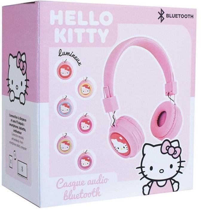 Casque ajustable bluetooth avec micro - HELLO KITTY - Câble usb - Câble audio - Des 3 ans