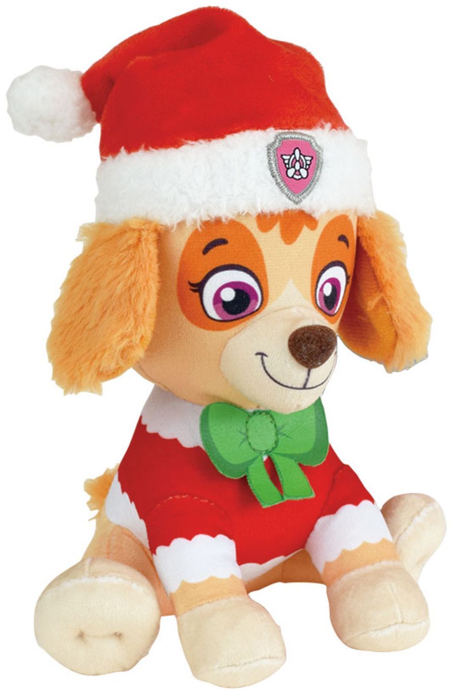 Lot de 3 peluches - Pat'Patrouille - Chase, Stella et Marcus - +/- 17 cm - Version Noël