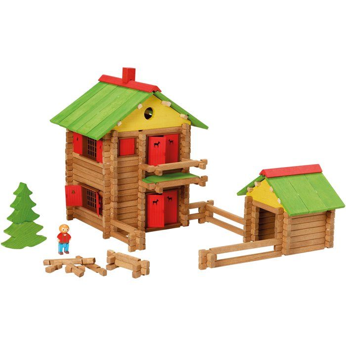 JEUJURA - Construction en bois - Mon chalet en bois - Maxi coffret - 330 pičces - Dčs 5 ans