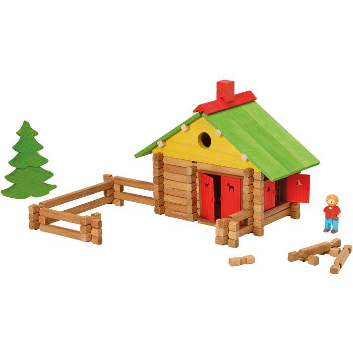 JEUJURA - Construction en bois - Mon chalet en bois - Maxi coffret - 330 pičces - Dčs 5 ans