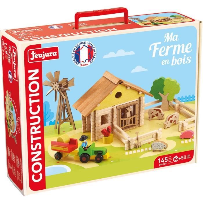 Ma ferme en bois - Jeu de construction - JEUJURA - 145 pieces