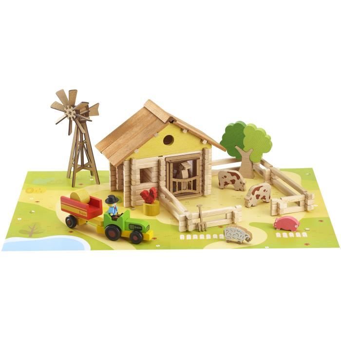 Ma ferme en bois - Jeu de construction - JEUJURA - 145 pieces