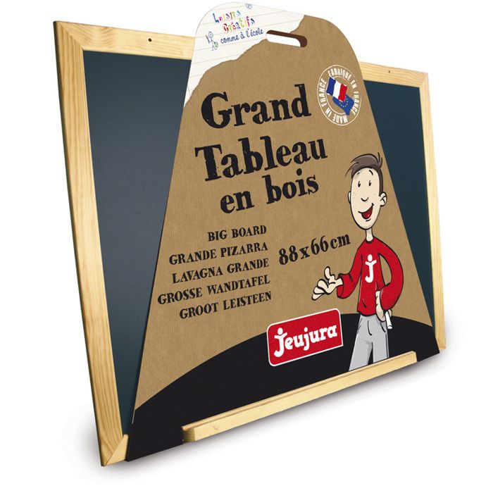 Tableau Noir en Bois - JEUJURA - Grand - 88cm x 66cm - Mixte - A partir de 3 ans