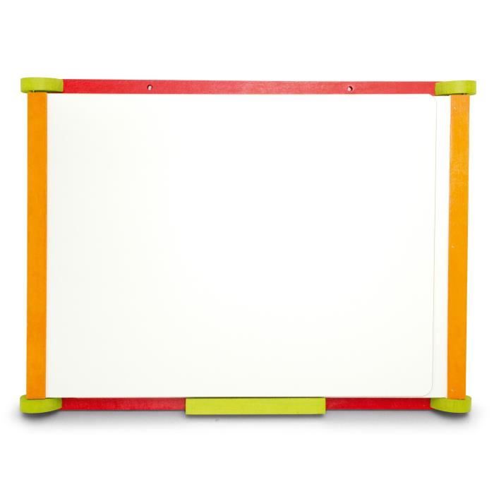 Jeujura Tableau en bois Triptyque 3 faces (1 magnétique et 2 a craie)