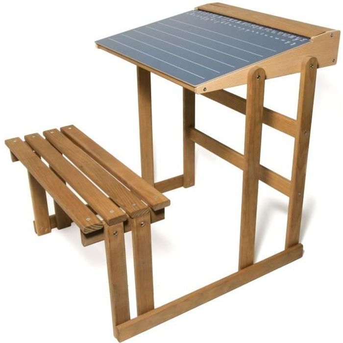 JEUJURA Bureau D'Ecolier En Bois - TeintÈ Chene Hauteur 60 cms