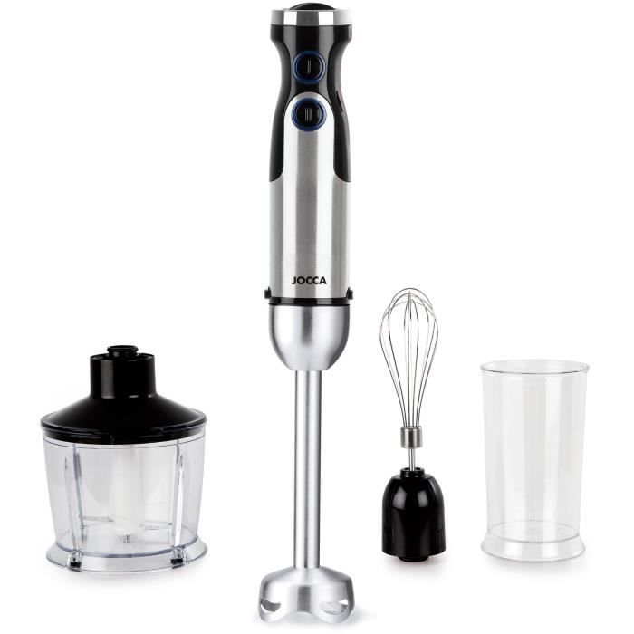 Mixeur plongeant - JOCCA - Avec accessoires - 1200 W - Noir et gris