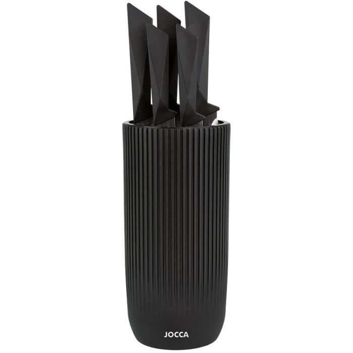 Set de 5 couteaux - JOCCA - Bloc en polypropylene - Noir