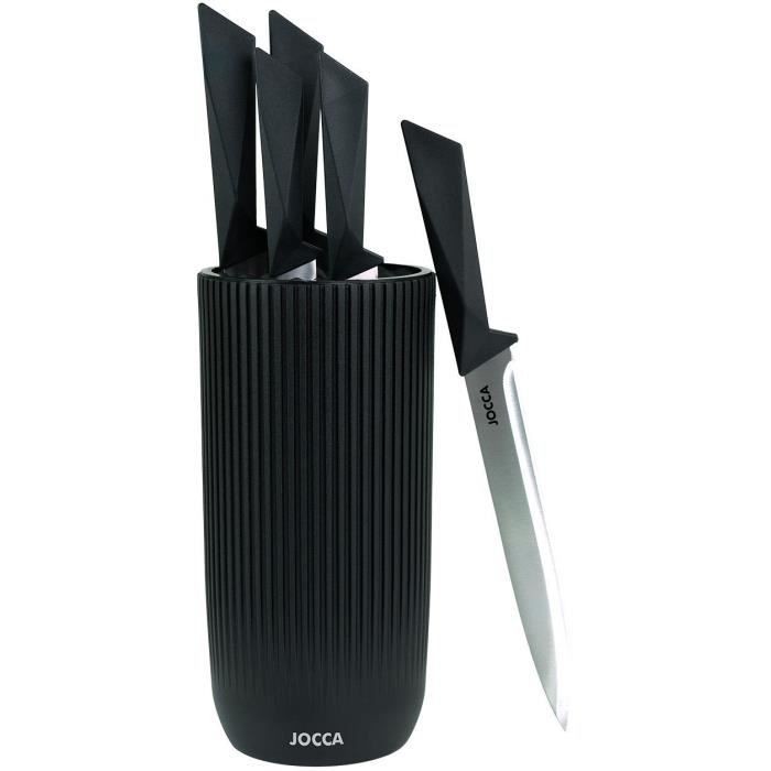 Set de 5 couteaux - JOCCA - Bloc en polypropylene - Noir