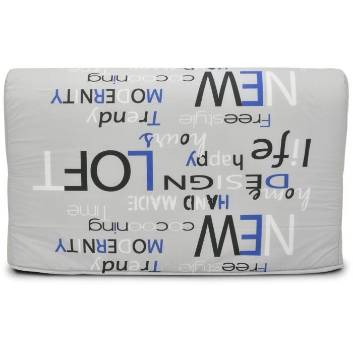 Banquette BZ - Tissu ImprimÈ gris - L143 x P97 x H89cm - Joe