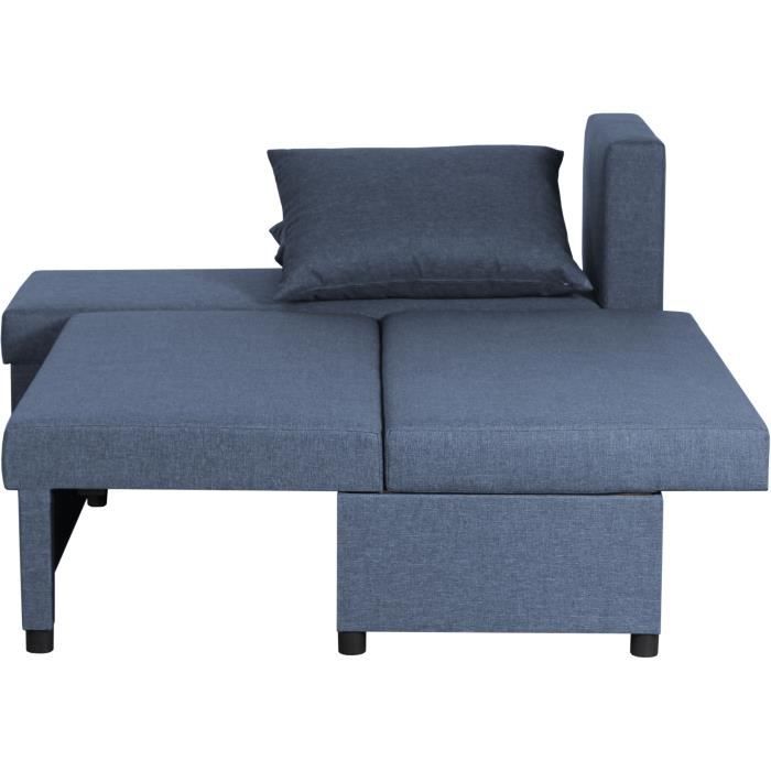 Canapé d'angle réversible – Tissu Bleu – L 192 x P 143 x H 79 cm – JOSS - Fabriqué en Ukraine