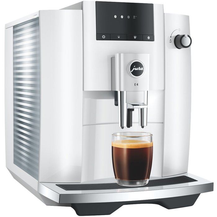 Machine a café Expresso broyeur - JURA - E4 Piano - 1450 W - 280g - 1,9 L - 5 spécialités - Blanc brillant