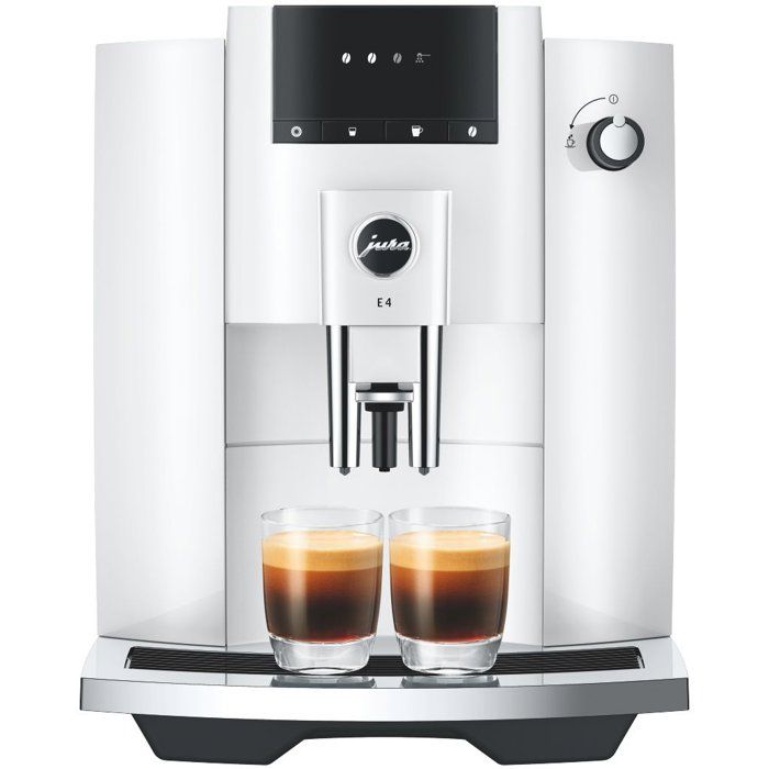 Machine a café Expresso broyeur - JURA - E4 Piano - 1450 W - 280g - 1,9 L - 5 spécialités - Blanc brillant