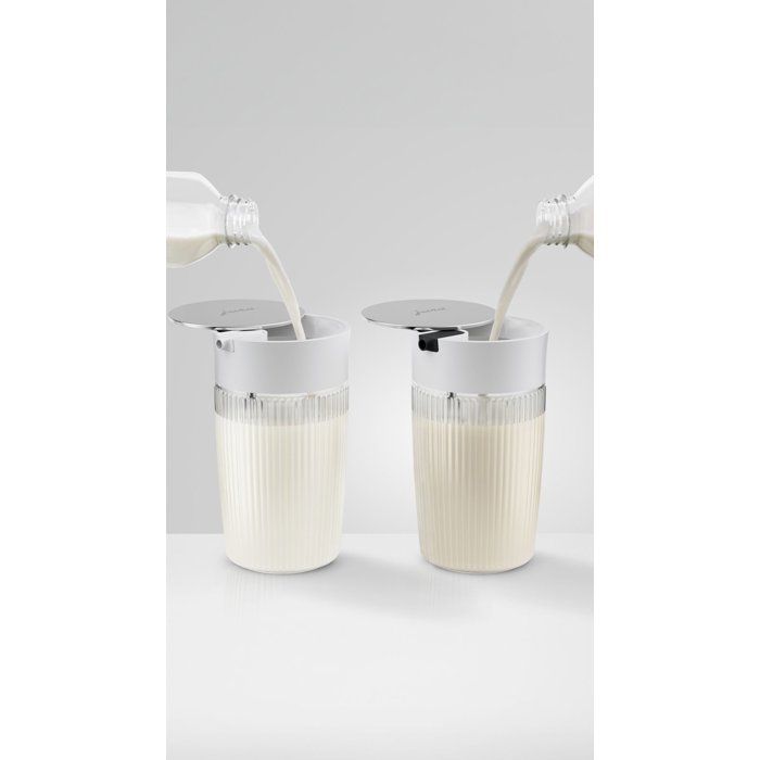 Carafe a lait - JURA - 0,5 L - 2 adaptateurs silicone - Capuchon pivotant inox poli - Verre