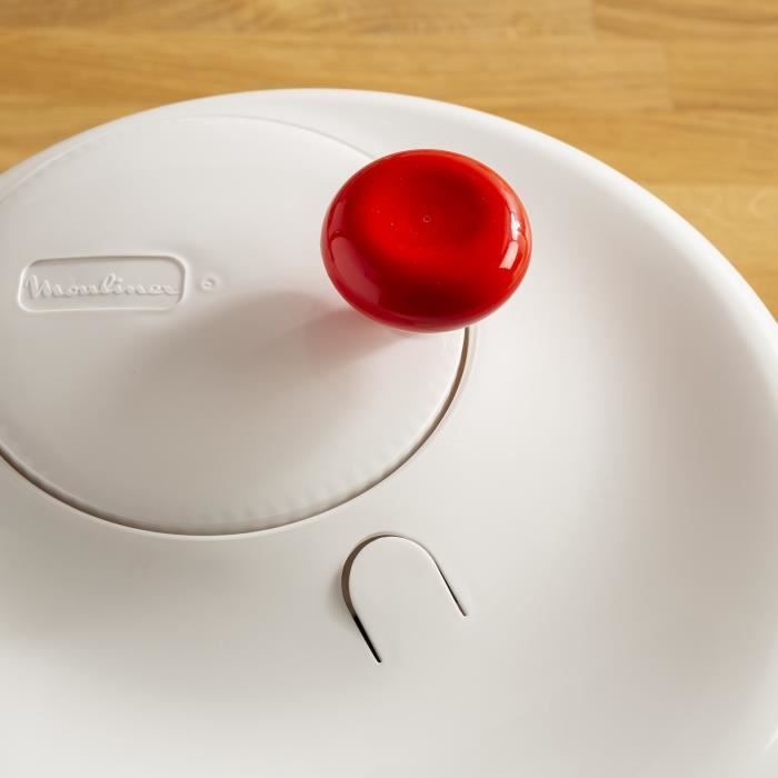 MOULINEX Essoreuse a salade Classic, CapacitÈ 5 L, Bouton d'arret, Compatible lave-vaisselle, FabriquÈ en France K1010114