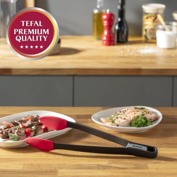 TEFAL INGENIO Pince a aliments, QualitÈ Premium, RÈsiste a la chaleur jusqu'a 250∞ C, Systeme de verouillage, Sans BPA, Compatible l
