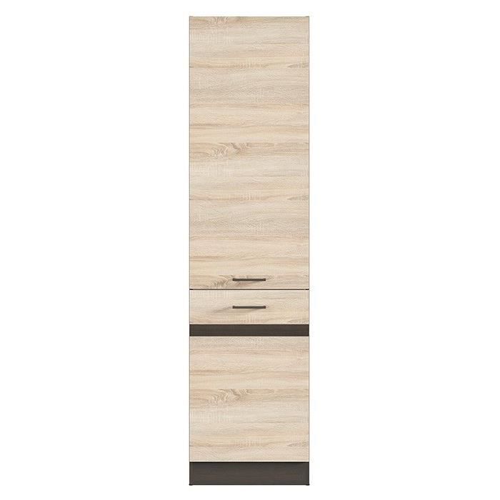 JUNONA Colonne de cuisine 2 Portes ouverture a droite - L 50 x H 196 x P 46 cm - Chene sonoma