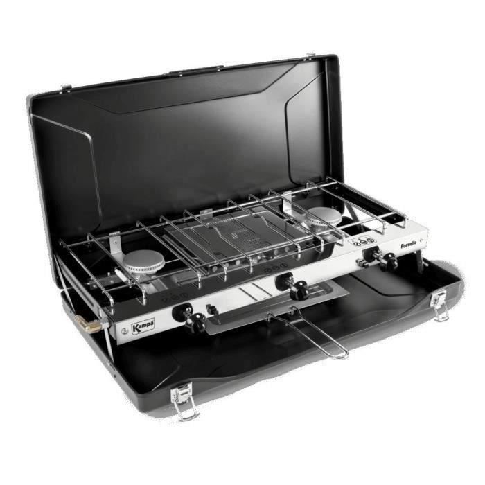 RÈchaud a gaz - KAMPA - Fornello - 2 feux et 1 gril - Noir