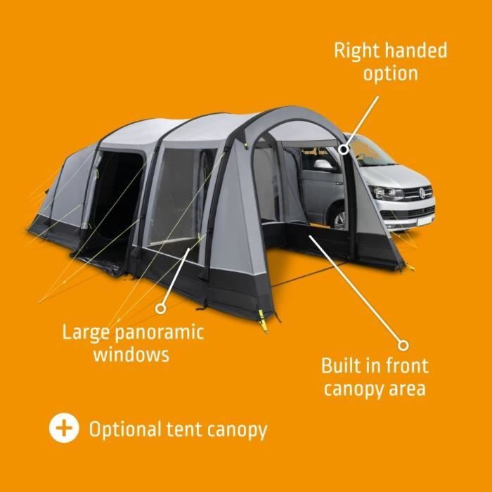 Auvent indÈpendant pour van - KAMPA - Touring Air TC RH - Tissu polycoton, grand espace de vie, porte moustiquaire, avancÈe gonflabl