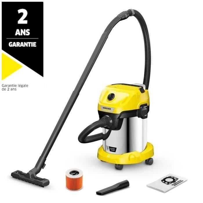 Aspirateur eau et poussieres sans fil KARCHER WD 3-18 S V-17/20 - Acier - 17 l - (sans batterie ni chargeur)
