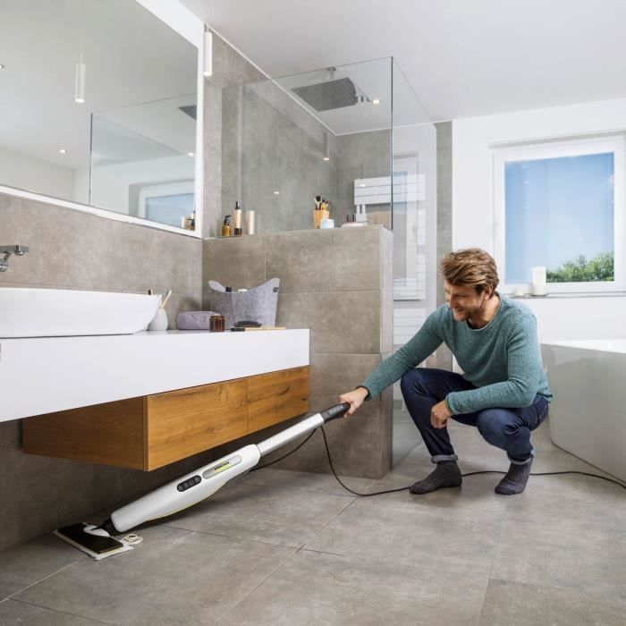 NEW KARCHER SC 3 Upright EasyFix - Balai vapeur - 1600W - Chauffe rapide 30s -Nettoie 60 m≤Elimine jusqu'a 99.99 % des virus