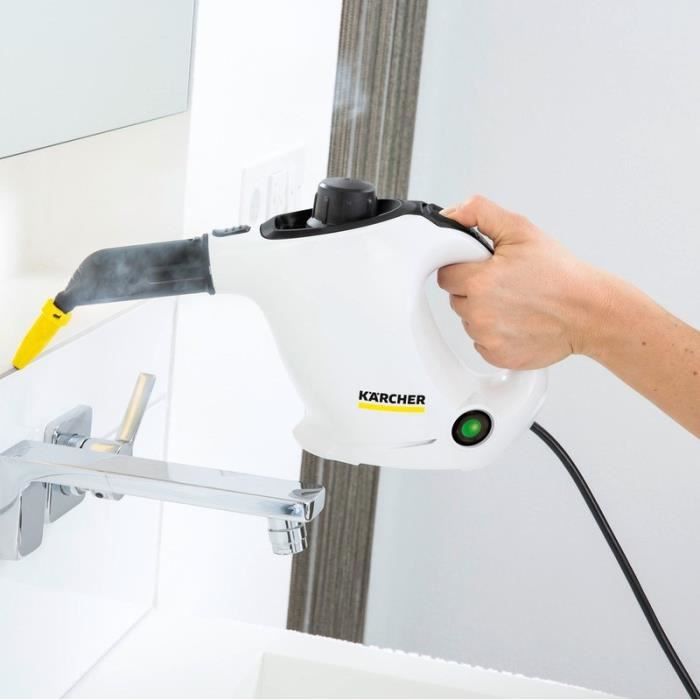 Nettoyeur vapeur Karcher SC 1 Easy Fix + kit sol - Balai vapeur 2 en 1 - 1200 W - 3 bars - Elimine jusqu`a 99.99 % des