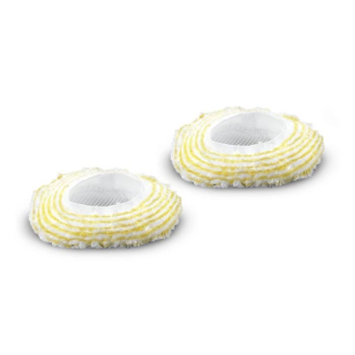 KARCHER - 2 Bonnettes pour brosse ronde - Compatible nettoyeurs vapeur EasyFix (SC 1, SC 2, SC 3, SC 3 Deluxe, SC 4, SC5 Iron