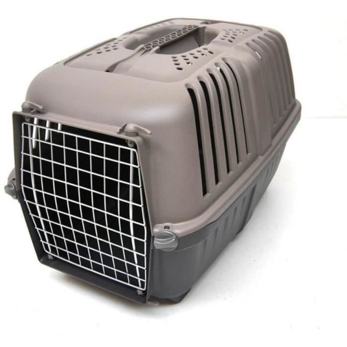 Caisse transport - AIMÉ - PRATIKO pour Chien et Chat en Plastique, 48 x 31 x 32 cm, Porte en métal