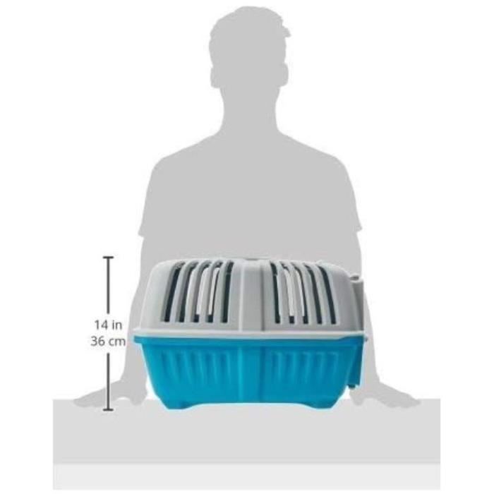 Caisse transport - AIMÉ - PRATIKO pour Chien et Chat en Plastique, 48 x 31 x 32 cm, Porte en métal