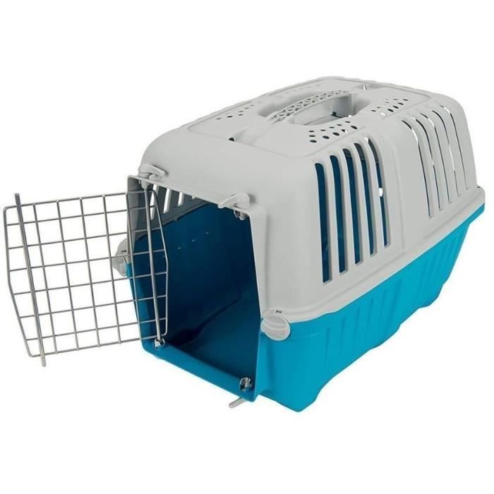 Caisse transport - AIMÉ - PRATIKO pour Chien et Chat en Plastique, 48 x 31 x 32 cm, Porte en métal