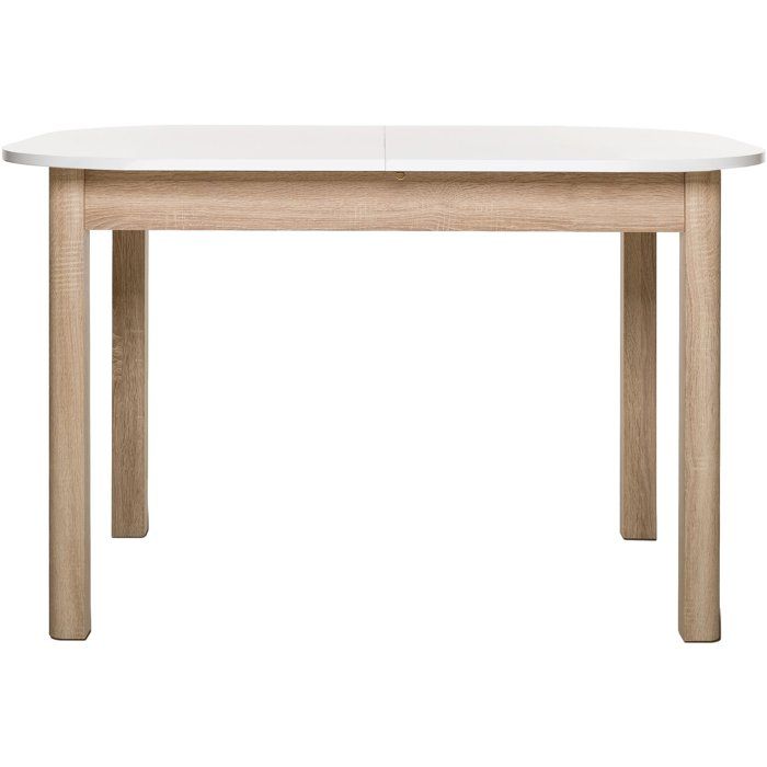 Table a manger extensible - KAYRI - Rectangulaire - Chene Sonoma / Blanc - 4 a 6 personnes - 120-160 x 76 x 90 cm