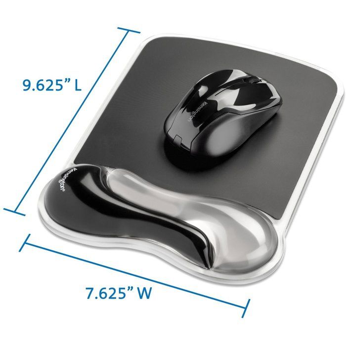 Kensington, Tapis de souris avec repose-poignet, Duo gel, Noir et fumé