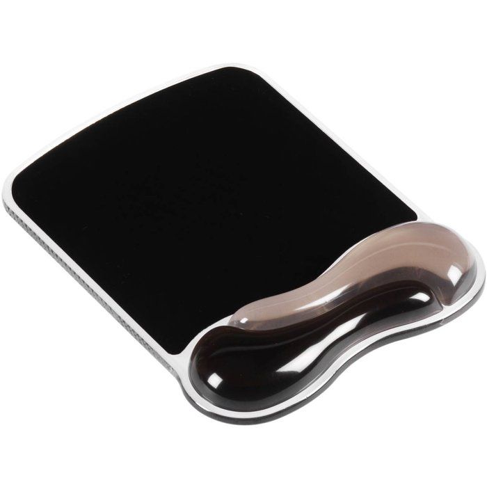Kensington, Tapis de souris avec repose-poignet, Duo gel, Noir et fumé