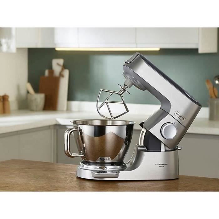 KENWOOD KVC85.124.SI - Robot p‚tissier Titanium Chef Baker - 2 bols en inox 3,5L et 5L - Balance intÈgrÈe 6kg - Blender 1,8L -