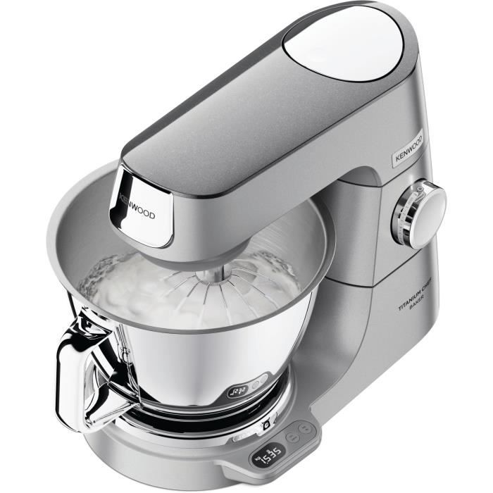 KENWOOD KVC85.124.SI - Robot p‚tissier Titanium Chef Baker - 2 bols en inox 3,5L et 5L - Balance intÈgrÈe 6kg - Blender 1,8L -