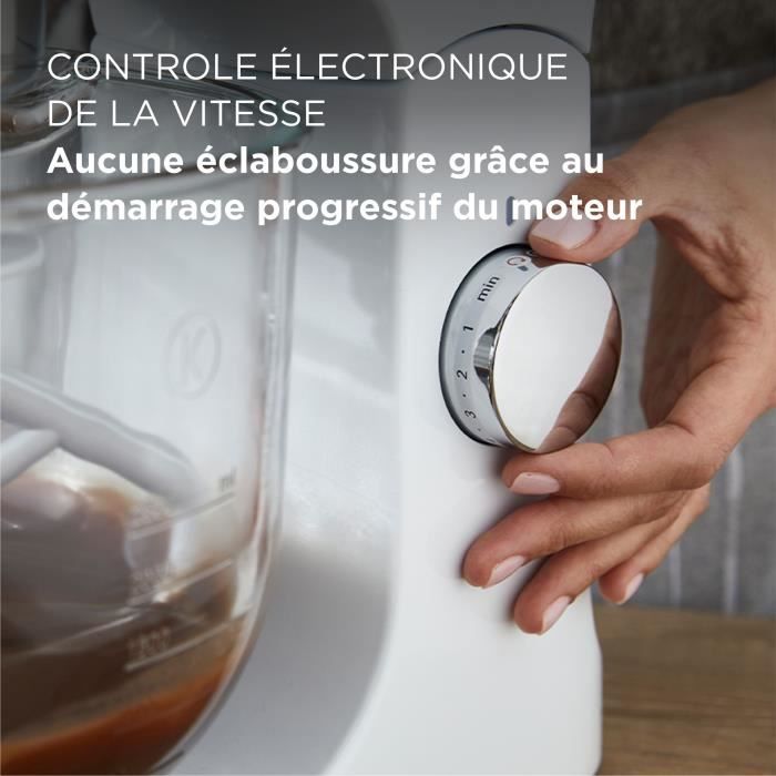 Robot pâtissier multifonction kMix KENWOOD KMX754APB - Moteur professionnel 1000W - 2 sorties pour accessoires - Bol en verre 5L