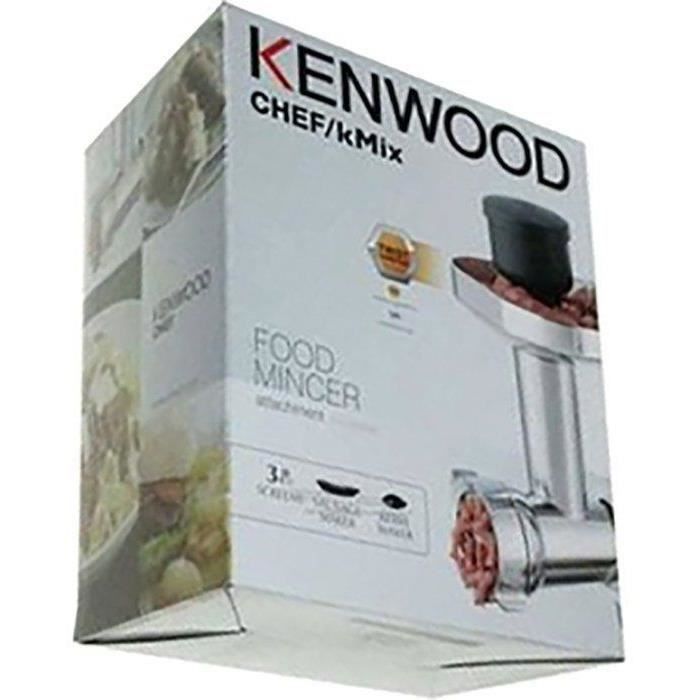 Hachoir a viandes et poissons - KENWOOD - Accessoires KAX950ME - Capacité 130kg/h - 3 grilles en acier