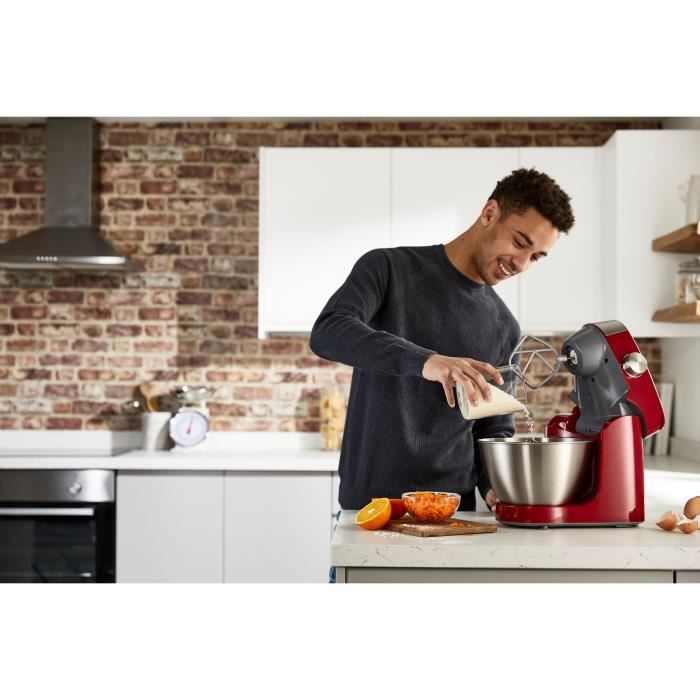 Robot pâtissier multifonction compact - KENWOOD - KHC290A.E0RD - 1000 W - Bol de 4,3 L - Rouge